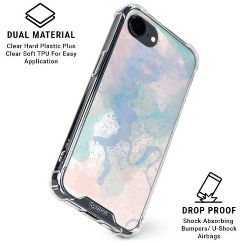 Rose Quartz & Serenity Splatter iPhone 16e Clear Case